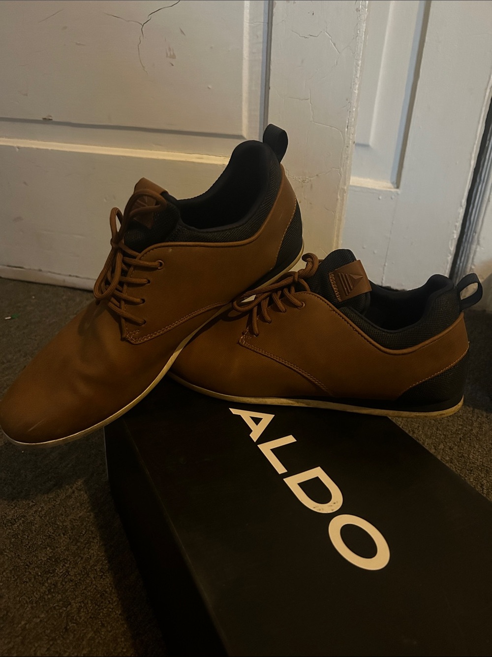 Aldo Brown and Black Men’s Casual Lace-Up Loafers